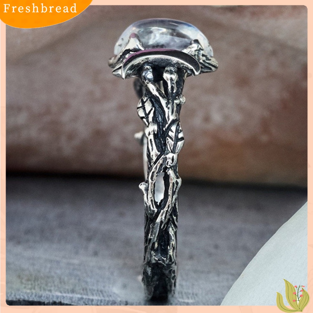 &lt; Freshbread &gt; Wanita Cincin Indah Pengerjaan Halus Warna Silver Retro Fashion Ring Untuk Pakaian Sehari-Hari