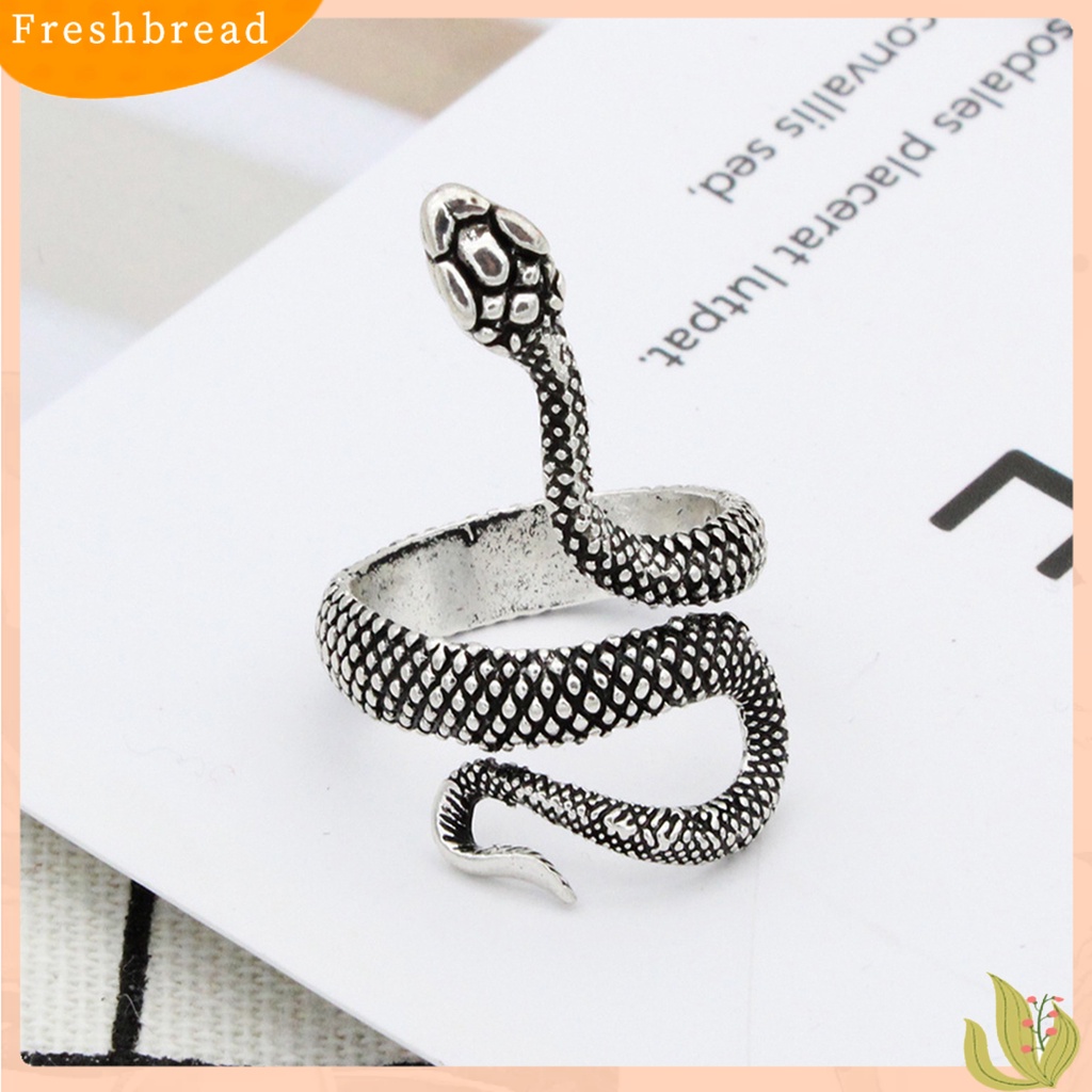 &lt; Freshbread &gt; Cincin Desain Bentuk Ular Adjustable Alloy Open Jewelry Finger Band Untuk Kehidupan Sehari-Hari