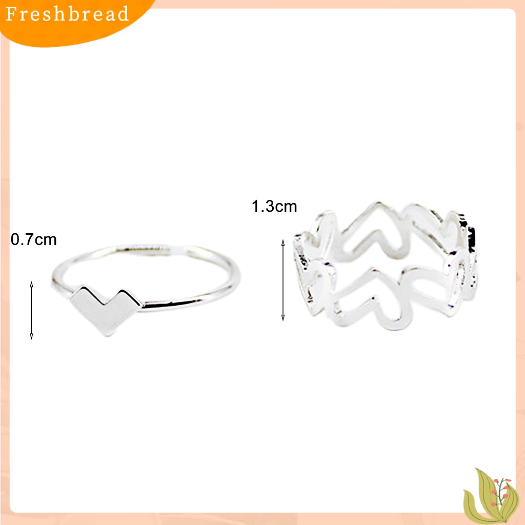 &lt; Freshbread &gt; 1pasang Finger Circlet Warna Solid Romantis Good-looking Matching Women Circlet Set Untuk Hadiah