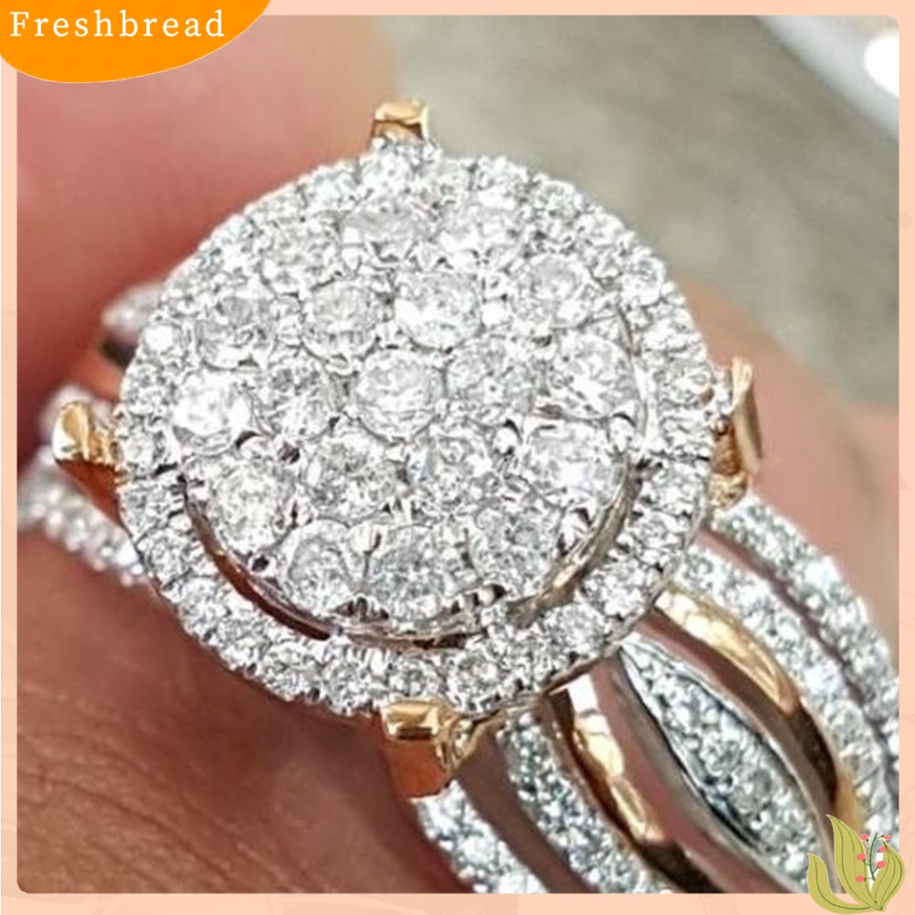 &lt; Freshbread &gt; Cincin Wanita Berlian Imitasi Hias Tidak Luntur Ringan Multi Layers Wedding Circlet Untuk Ulang Tahun