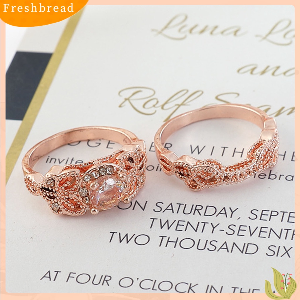 &lt; Freshbread &gt; 1set Cincin Lady Hias Berlian Imitasi Vintage Alloy Bulat Wanita Circlet Untuk Lamaran