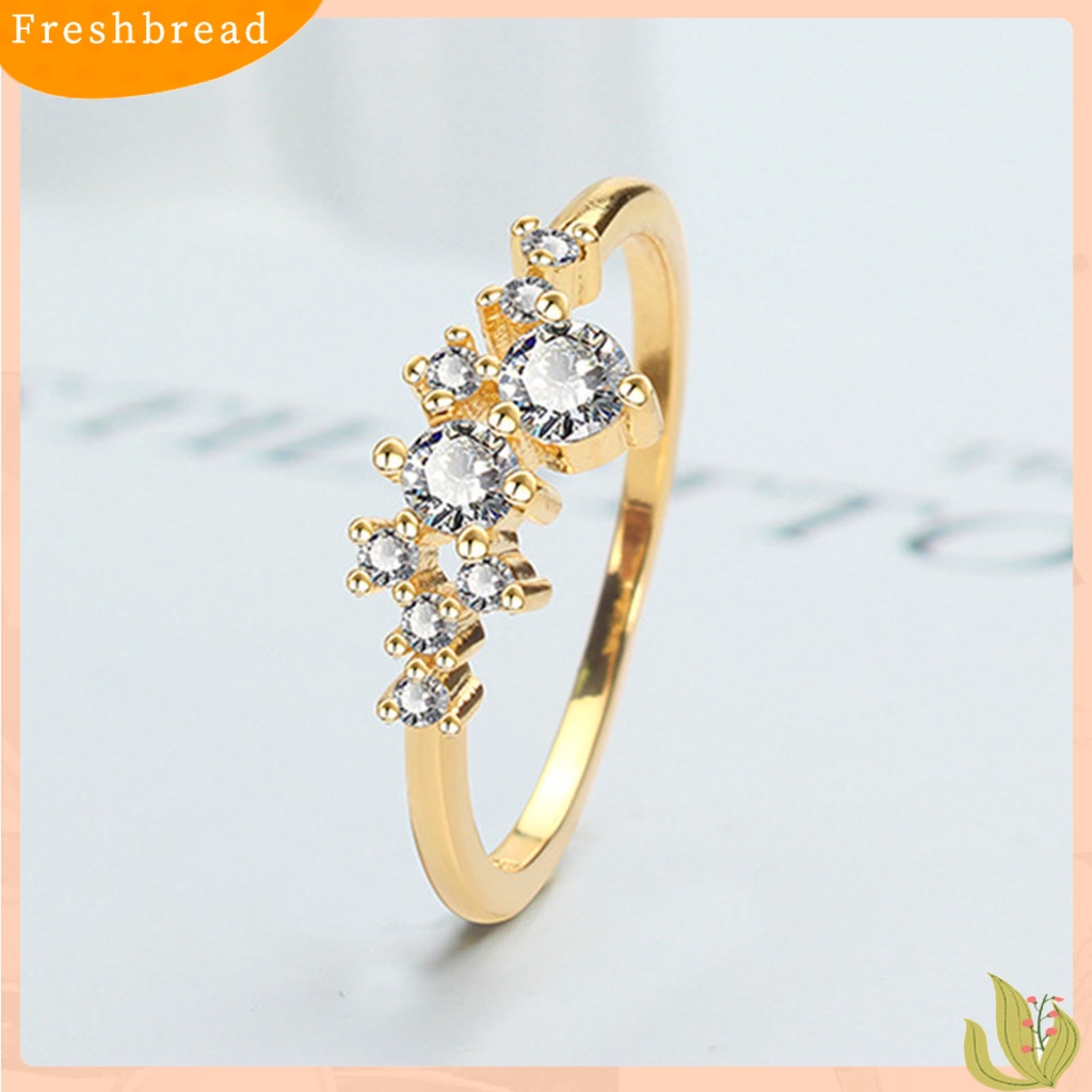 &lt; Freshbread &gt; Wanita Cincin Simple Berlapis Mengkilap9 Berlian Imitasi Knuckle Ring Untuk Pacaran