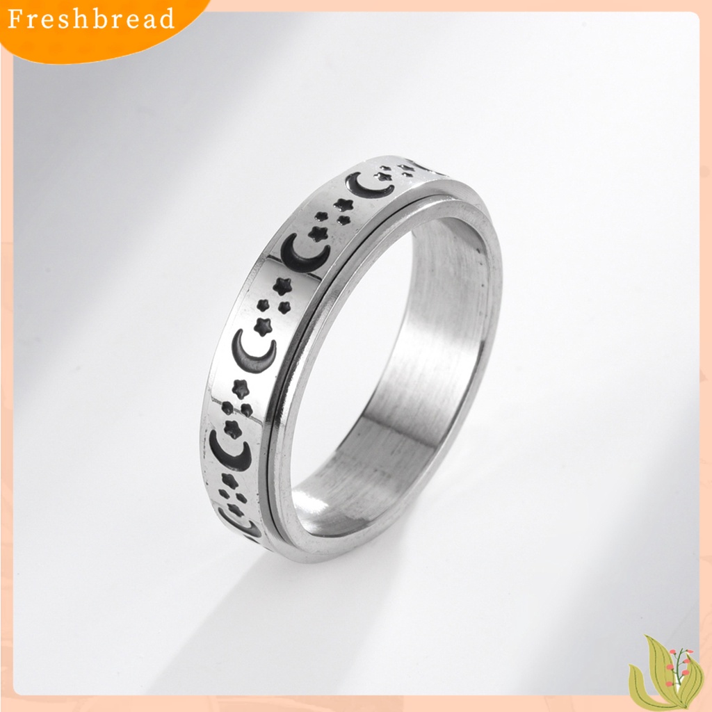 &lt; Freshbread &gt; Pria Jari Cincin Indah Hip-hop Gaya Rotary Bulan Bintang Melengkung Knuckle Buku Jari Cincin Cincin Perhiasan Laki-Laki