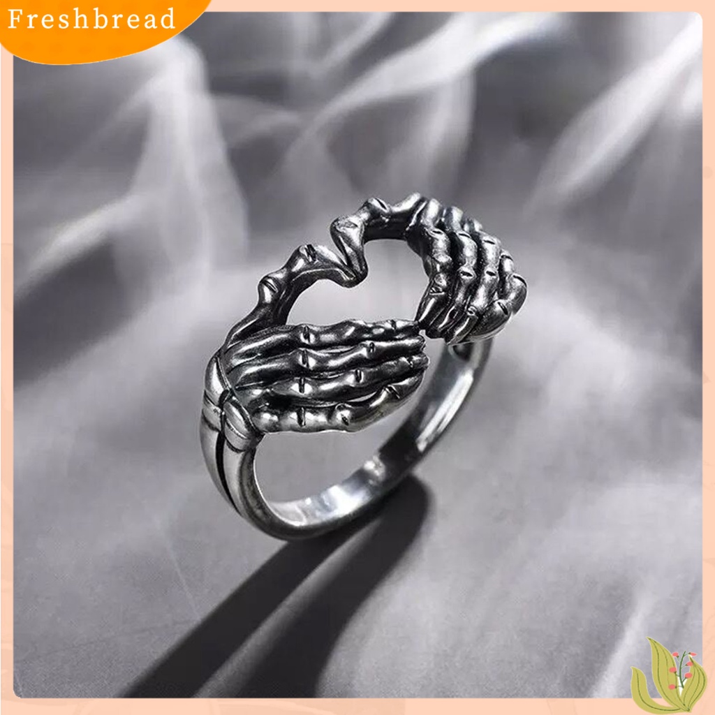 &lt; Freshbread &gt; Cincin Retro Tengkorak Tangan Alloy Hip Hop Unisex Cincin Keren Untuk Hadiah