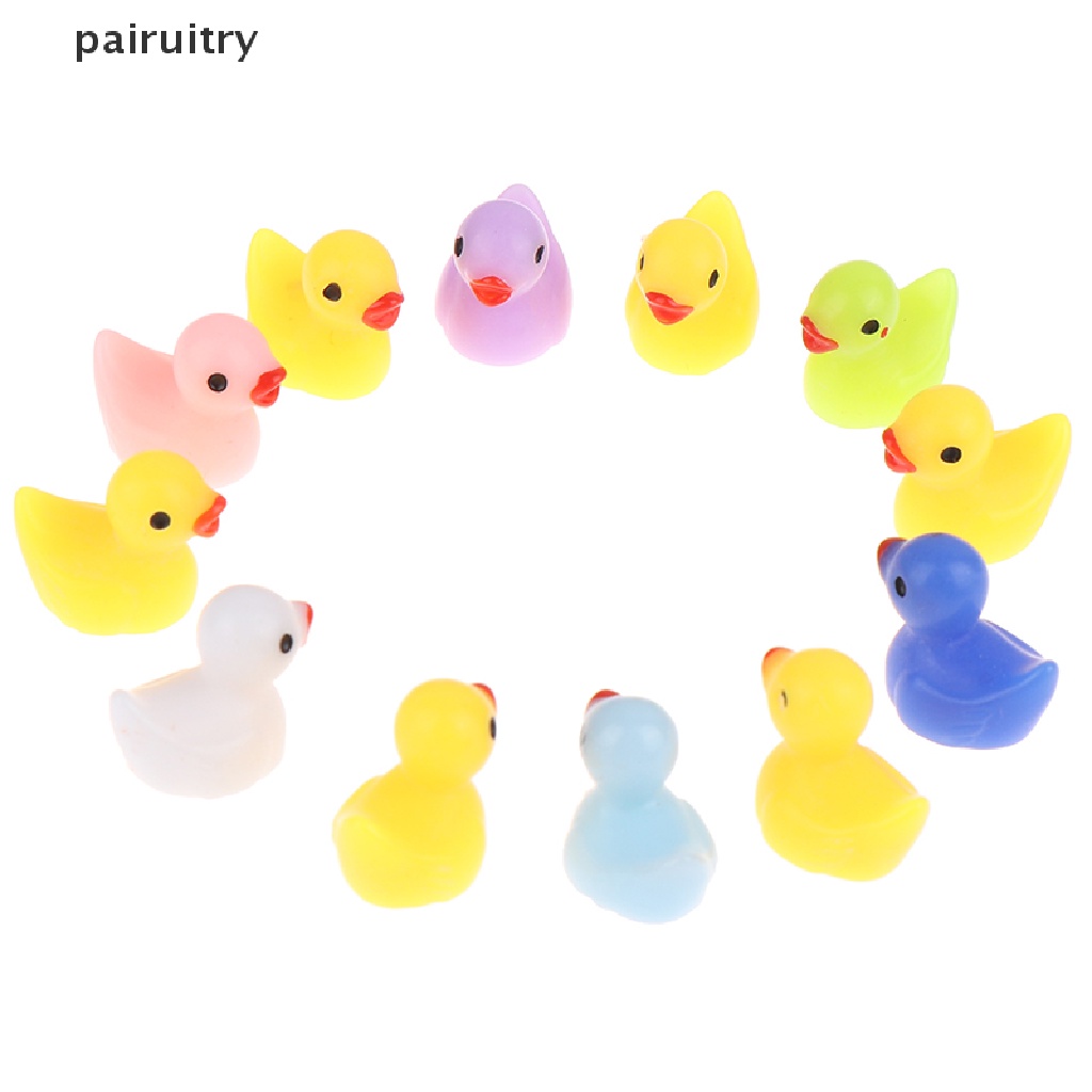 Prt 50PCS Lucu Mini Resin Bebek Kuning Ornamen Miniatur Angka Dekorasi Rumah Boneka PRT