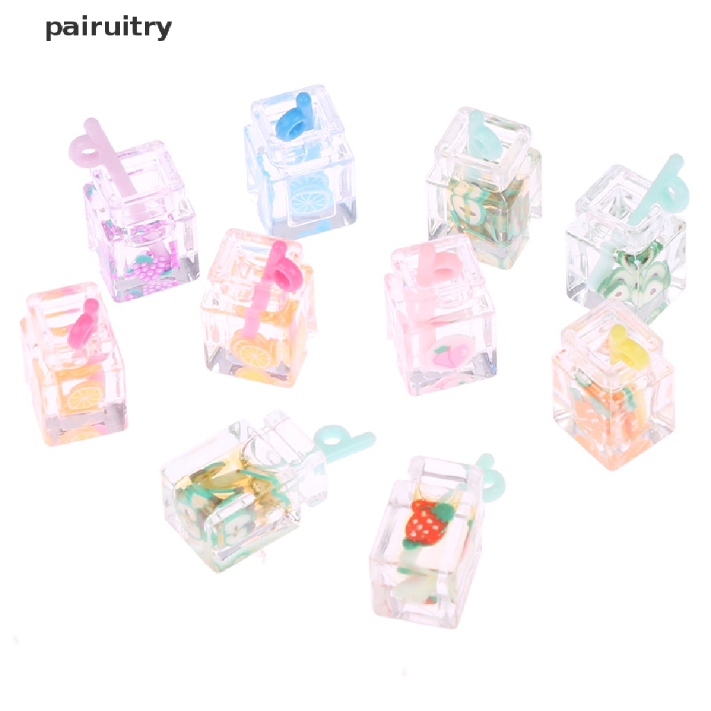 Prt 10pcs Mix Warna Cangkir Teh Gelas Mini Bubble Milk Tea Sippy Cup Fruit Slice Bottle Diy PRT