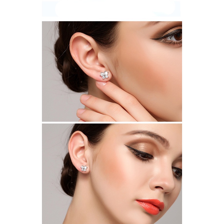 Goldkingdom Aksesoris Perhiasan Fashion Ready Stock Perak Anting Kupu-Kupu Perempuan Sederhana Manis Jepang Temperamen Lucu Anting Zirkonia Serbaguna Yang Dipersonalisasi