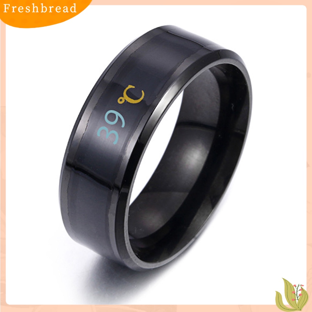 &lt; Freshbread &gt; Cincin Fashion Unisex Tampilan Real Time Cincin Tes Suhu Bahan Stainless Steel Untuk Pesta
