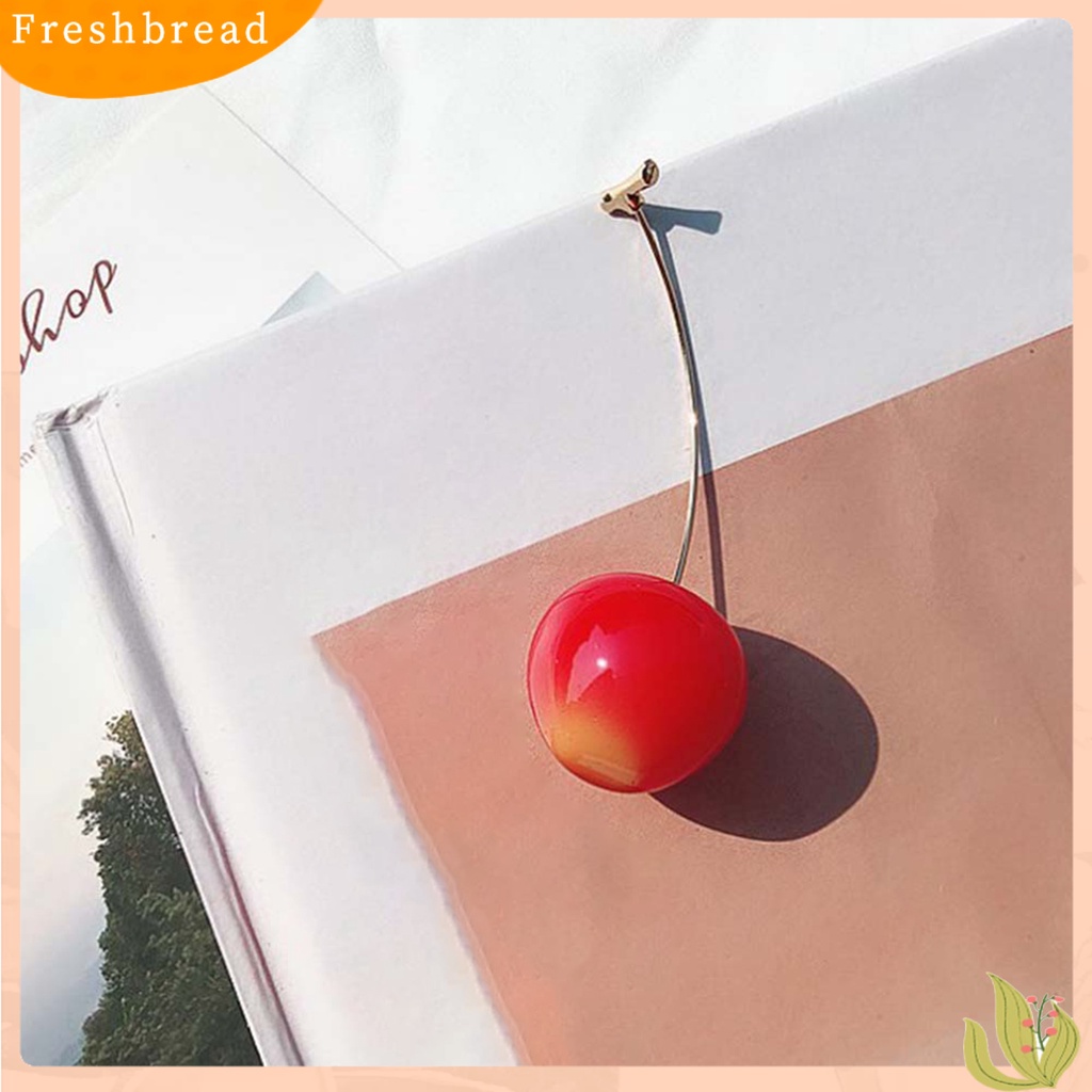 &lt; Freshbread &gt; Anting Manis Cherry Bentuk Alloy Indah Jaket Telinga Menjuntai Untuk Pacaran