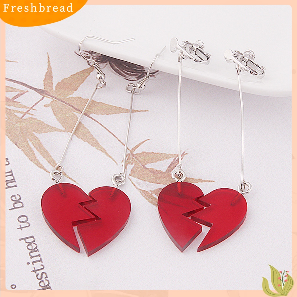 &lt; Freshbread &gt; 1pasang Anting Menjuntai Panjang Yang Dapat Dikombinasikan Bentuk Hati Kepribadian Dekoratif Anime Cosplay Props Hadiah Kekasih Bizarre Adventure Anting Klip Wanita Pria Perhiasan Untuk Prom