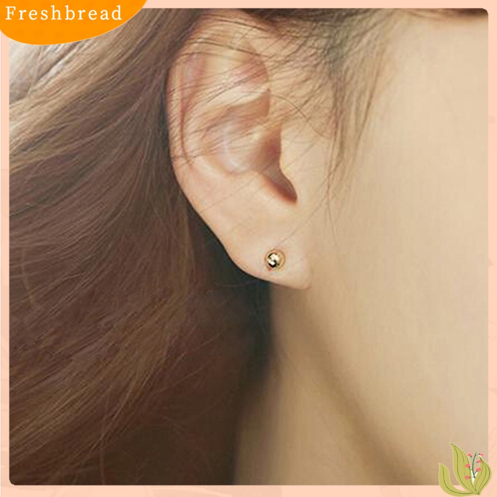&lt; Freshbread &gt; 1pasang Ear Studs All-match Aksesoris Bunga Alloy Anting Sisi Ganda Untuk Pesta