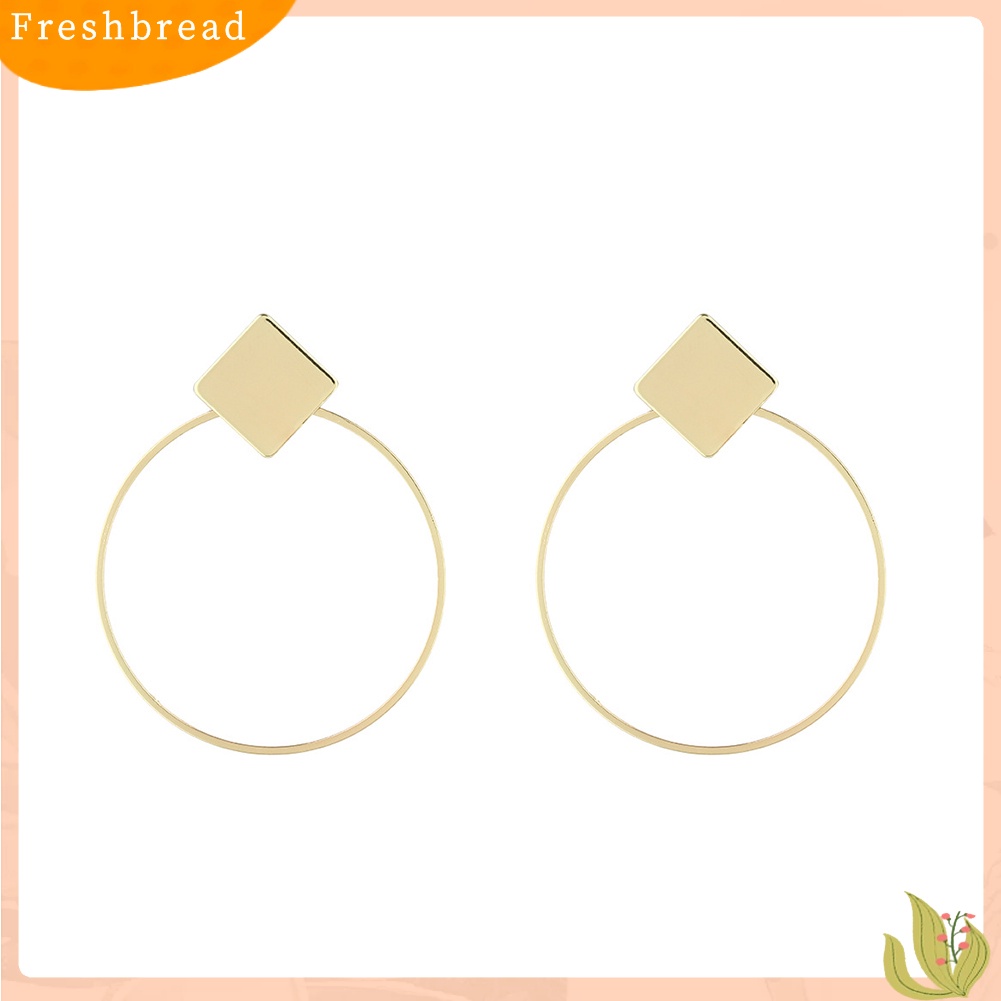 &lt; Freshbread &gt; Fashion Geometri Berlian Wanita Ear Hoop Travel Club Perhiasan Anting Bulat Hadiah