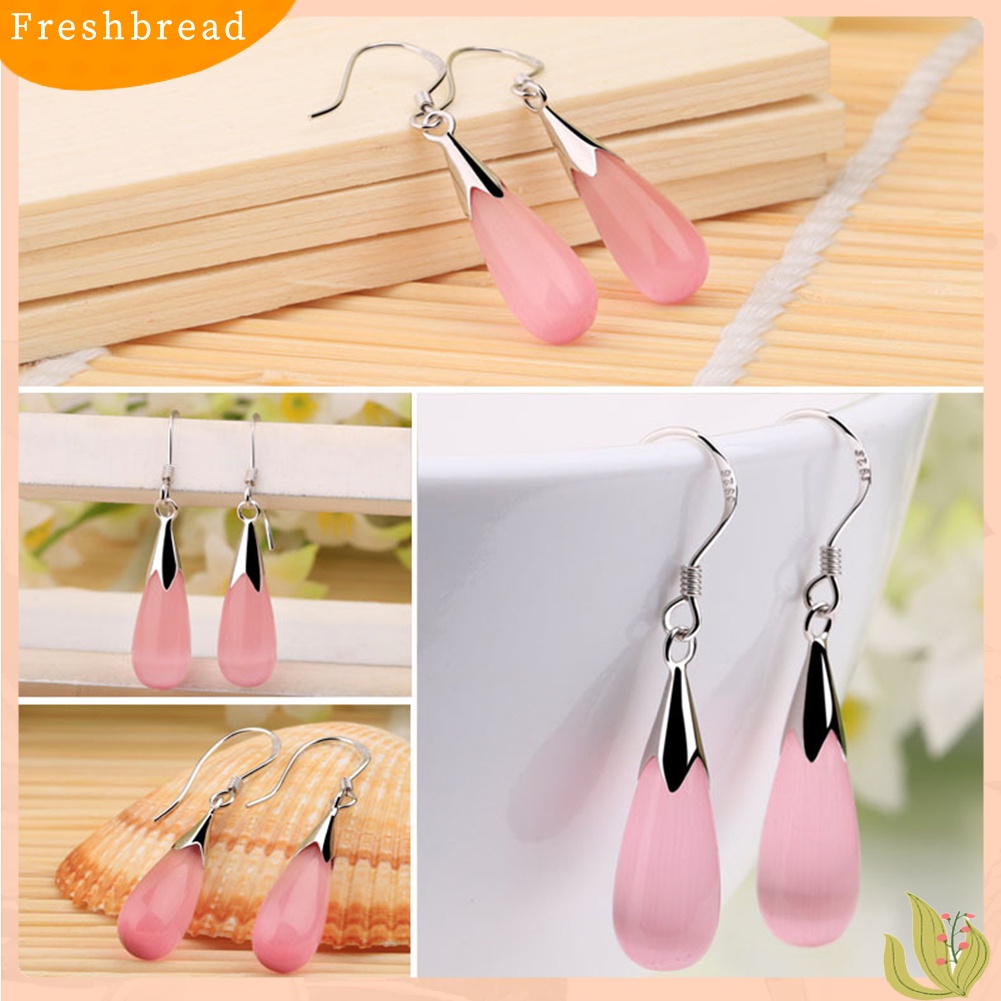 &lt; Freshbread &gt; Fashion Opal Tetesan Air Anting Kait Bunga Daun Anting Perhiasan Untuk Wanita Hadiah