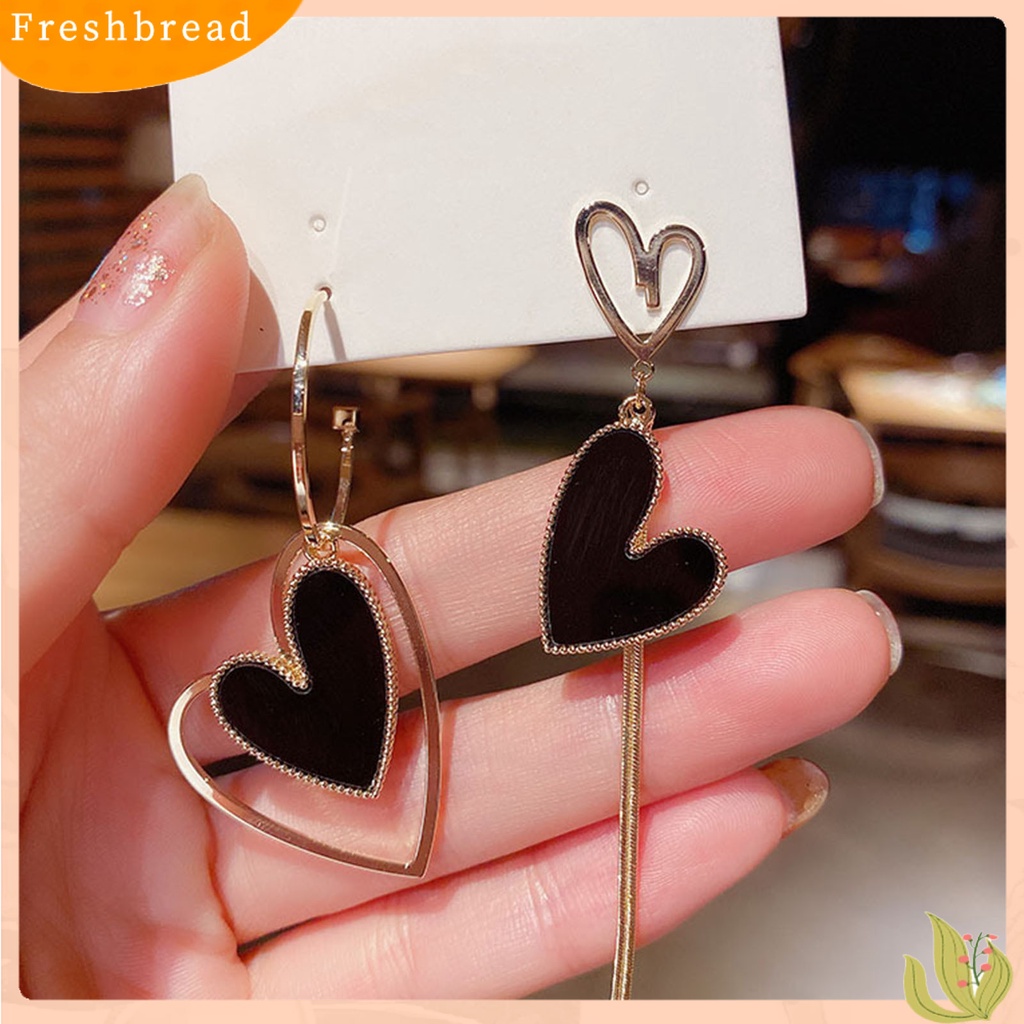 &lt; Freshbread &gt; 1pasang Anting Tusuk Asimetris Anti Karat Chic Cewek Asimetris Anting Panjang Untuk Pesta