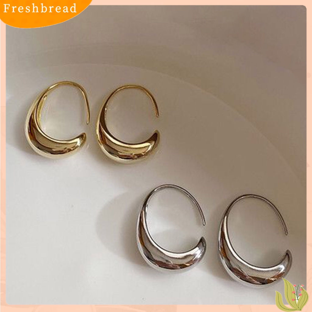 &lt; Freshbread &gt; 1pasang Anting Hoop Geometris Busur Sederhana Ringan Indah Chic Anting Untuk Minimalis