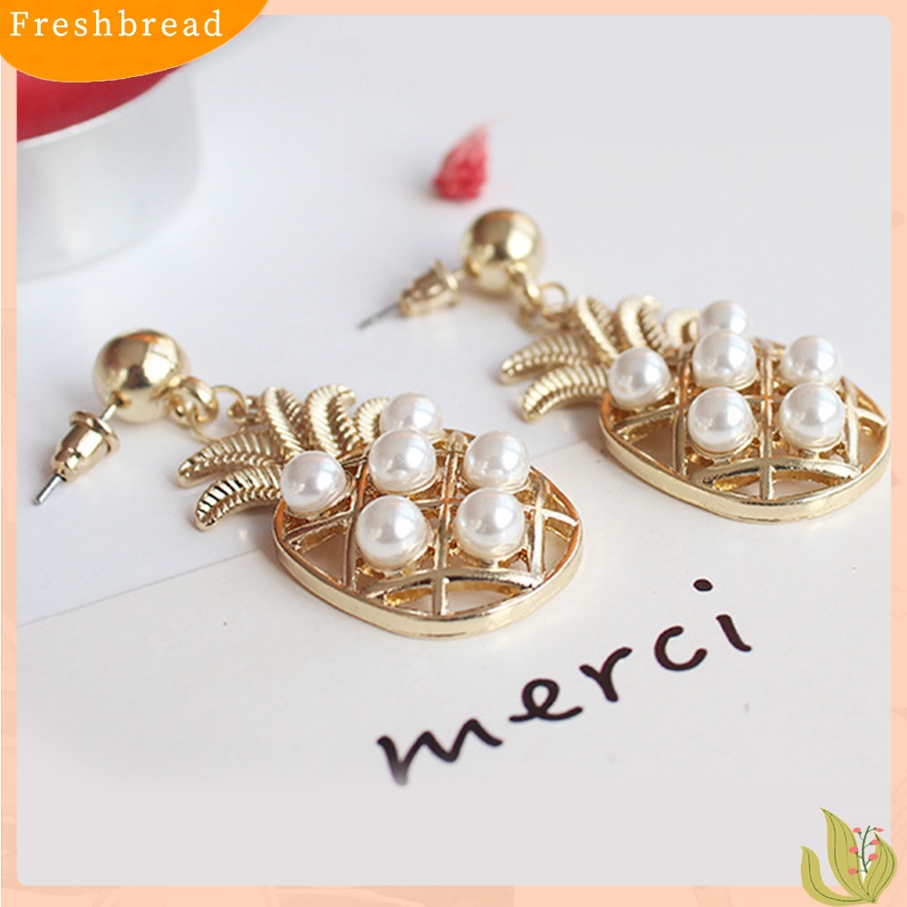 &lt; Freshbread &gt; Kartun Nanas Pohon Kelapa Kaktus Liontin Anting Wanita Ear Studs Jewelry