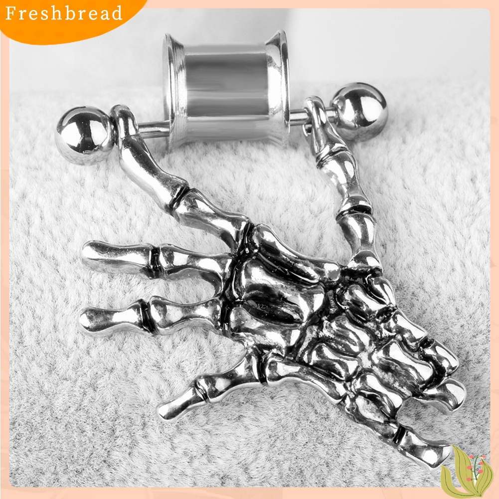 &lt; Freshbread &gt; Fashion Unisex Skeleton Tangan Liontin Barbel Telinga Daging Terowongan Expander Piercing