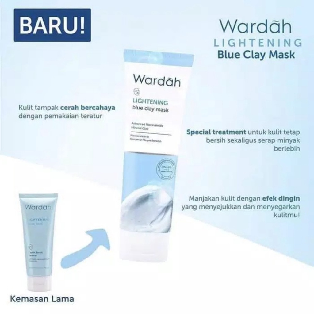 WARDAH Lightening Blue Clay Mask 50g - Ameze_Kosmetik