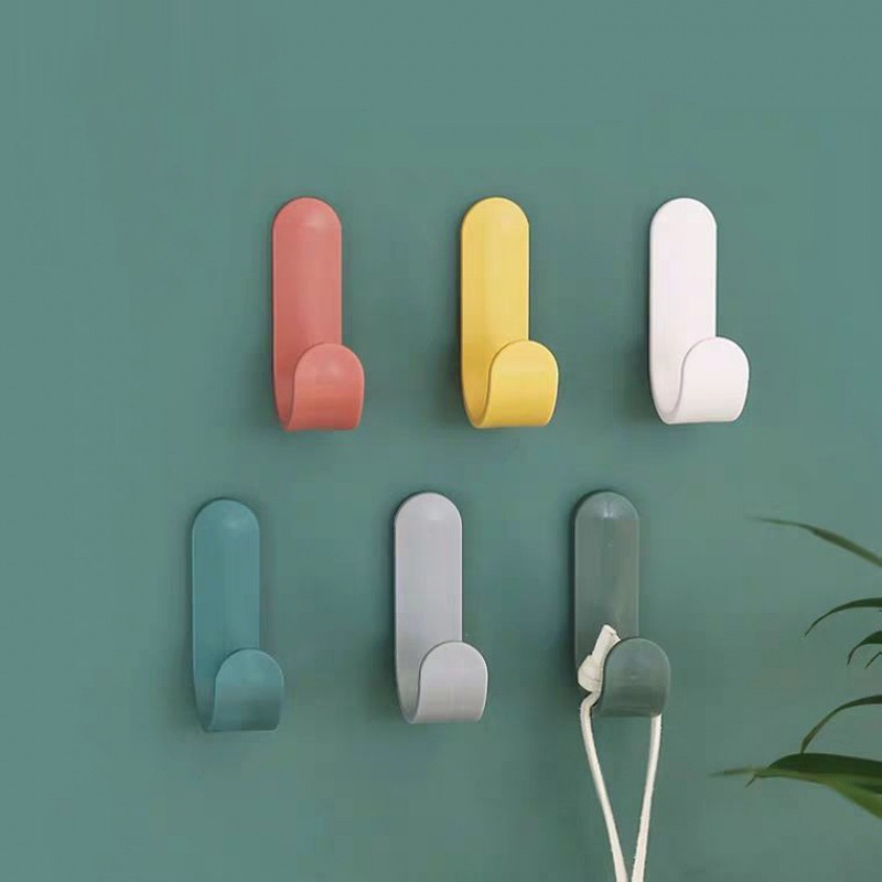 6pcs Handuk Kunci HandBag Holder Bebas Pukulan Bentuk J Kait Barang Tahan Air Rak Gantung Hemat Tempat Rak Penyimpanan Alat Penyimpanan Bantalan Kuat-Beban