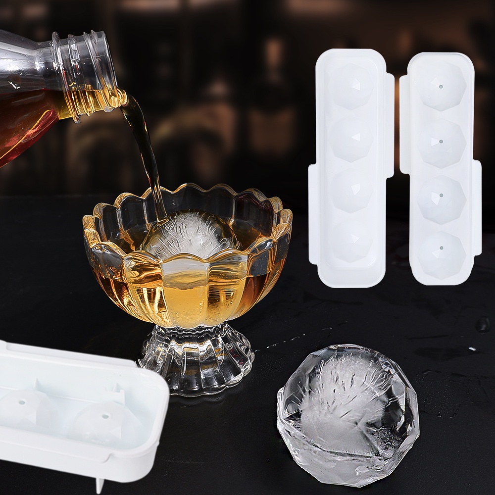 [Unggulan] 1pc Cetakan PP Ice Hoki 4rhombus Ice Ball Mold Whiskey Vodka Ice Ball Maker Ice Cube Tray Dapur Kotak Es DIY Perlengkapan Pesta Bar Rumah
