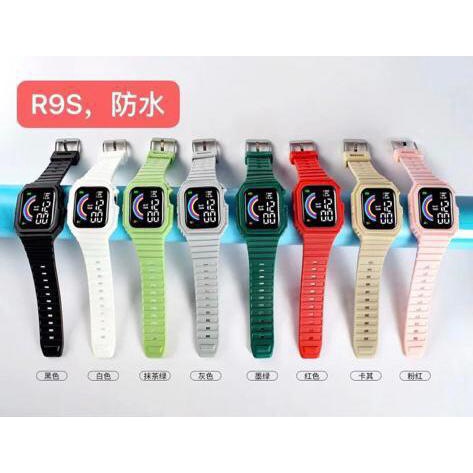 JAM TANGAN PRIA WANITA STRAP RUBBER LED R9S (G_W)