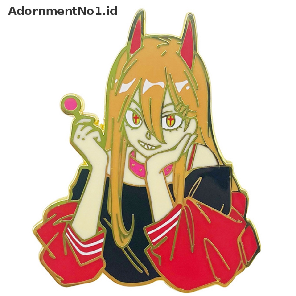 [AdornmentNo1] 1pc Rantai Man Lencana Enamel Pin Bros Anime Jepang Power Pins Untuk Ransel [ID]