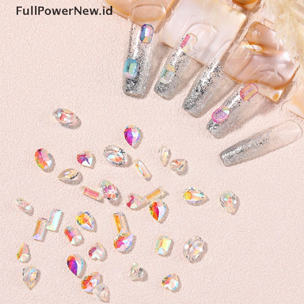 Power Mix Size Nail Art Rhinestones AB Kristal Dekorasi Nail Art Set Aksesoris ID