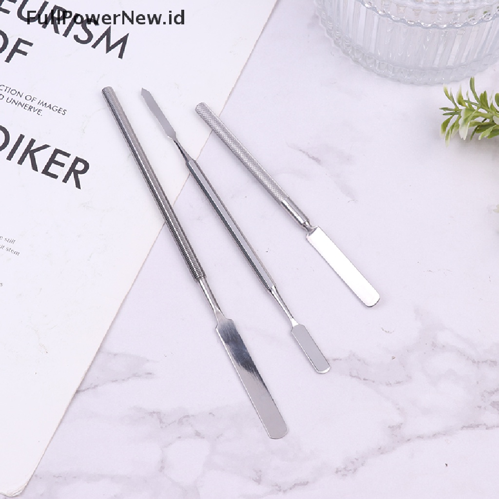 Power Stainless Steel Makeup Toner Spatula Mixing Stick Foundation Alat Pengaduk Krim ID