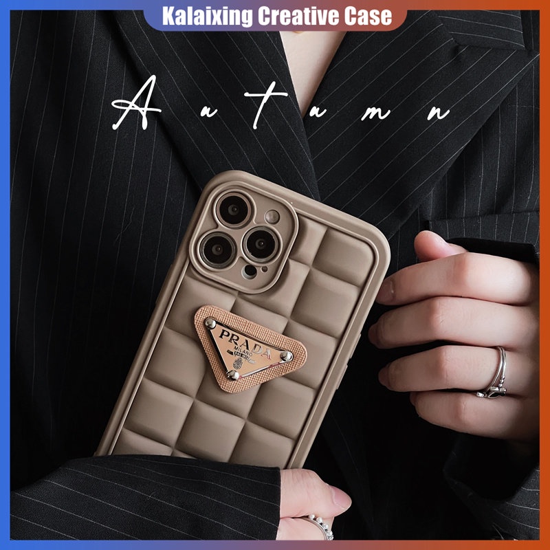 3d Prada Casing Kopi Susu Berbentuk Warna Soft Silicone Phone Case Untuk iPhone 14 Pro Max 14Plus 13 Pro Max 11 Xs Max Xr X Xs Soft Back Cover