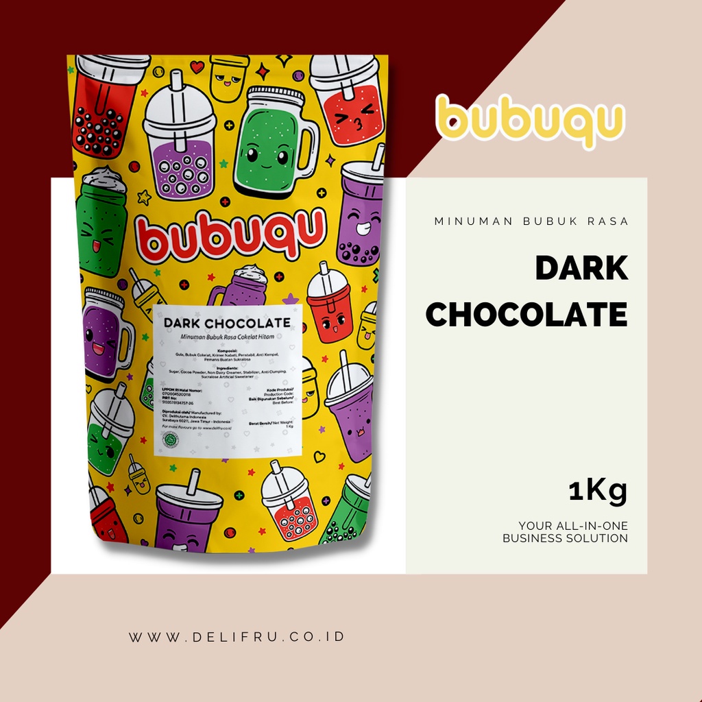 

[Ready-Stock] Dark Choco Powder Drink Bubuqu 1 Kg - Bubuk Minuman Cokelat