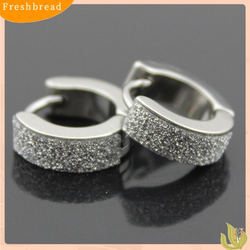{In Stock} Pria Wanita Fashion Punk Gothic Stainless Steel Hoop Stud Earrings Perhiasan