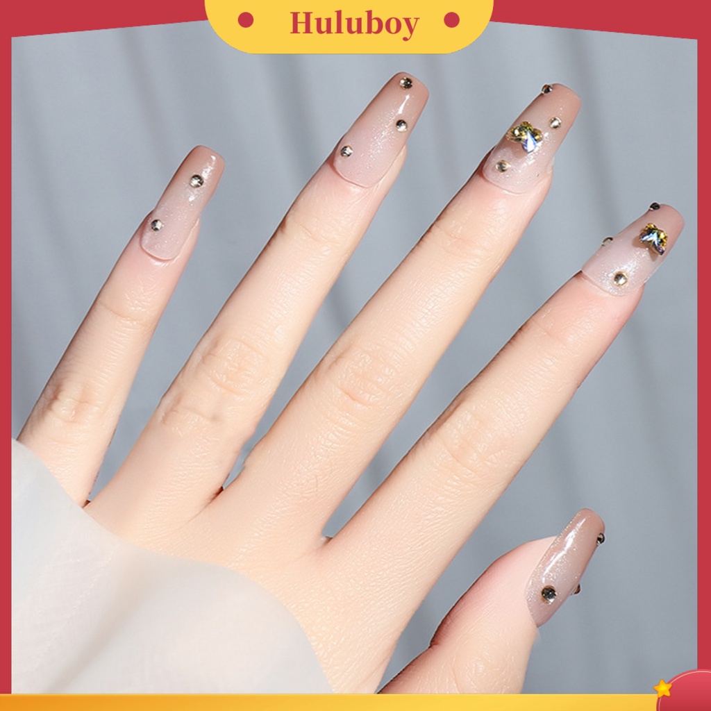 {In Stock} 2Pcs/3Pcs Ornamen Kuku Mewah Efek 3D Gloss Berlian Imitasi Runcing Belakang Busur Dekorasi Perhiasan Untuk Perempuan