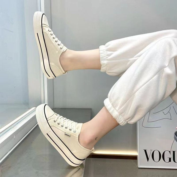 SHOEGALLERY  &quot;FREE BOX&quot;LV0273 Sepatu Kanvas Wanita Basic  Import Sneakers Kanvas Berwarna Gaya Korea