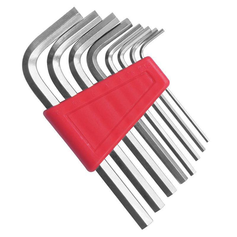 [AYBX] 8per1pcs Kunci Pas Allen Metric Wrench Inch Kunci L Ukuran Kunci Allen Set Alat Lengan Pendek Mudah Dibawa Di Kantong
