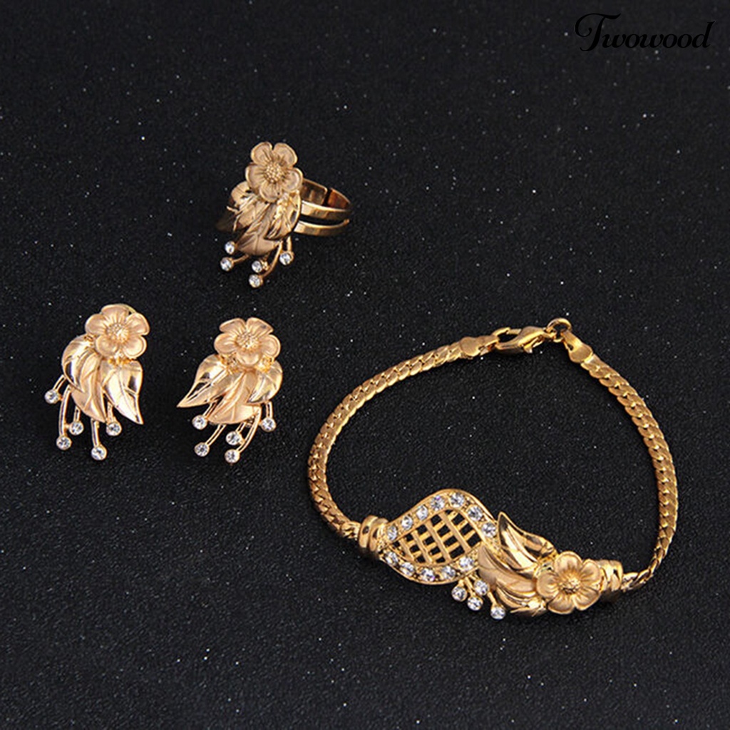 Twowood Set Perhiasan Mewah Indah Paduan Fashion Anting Perhiasan Set Untuk Pernikahan