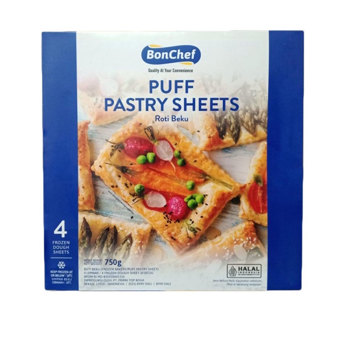 

Bonchef - Danish Pastry Sheet & Puff Pastry Sheet 750 gr isi 4 lembar - Puff Pastry