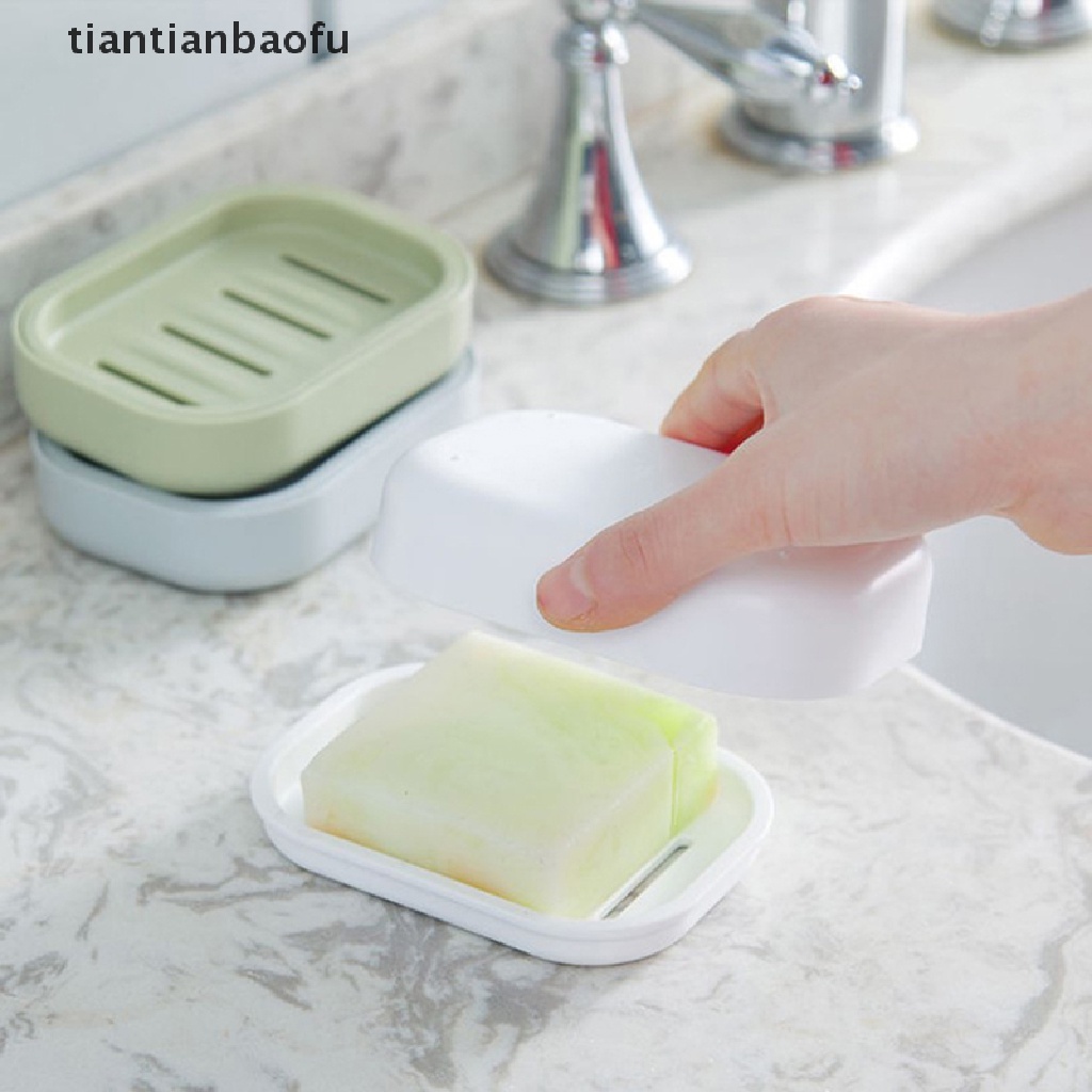 [tiantianbaofu] Double Layer Bathroom Dish Plate Case Rumah Shower Travel Hiking Holder Rak Sabun Butik