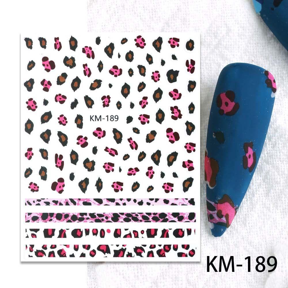 Agustina Leopard Stiker Kuku Wanita Motif Leopard Bear Paw Self Adhesive Dekorasi Kuku