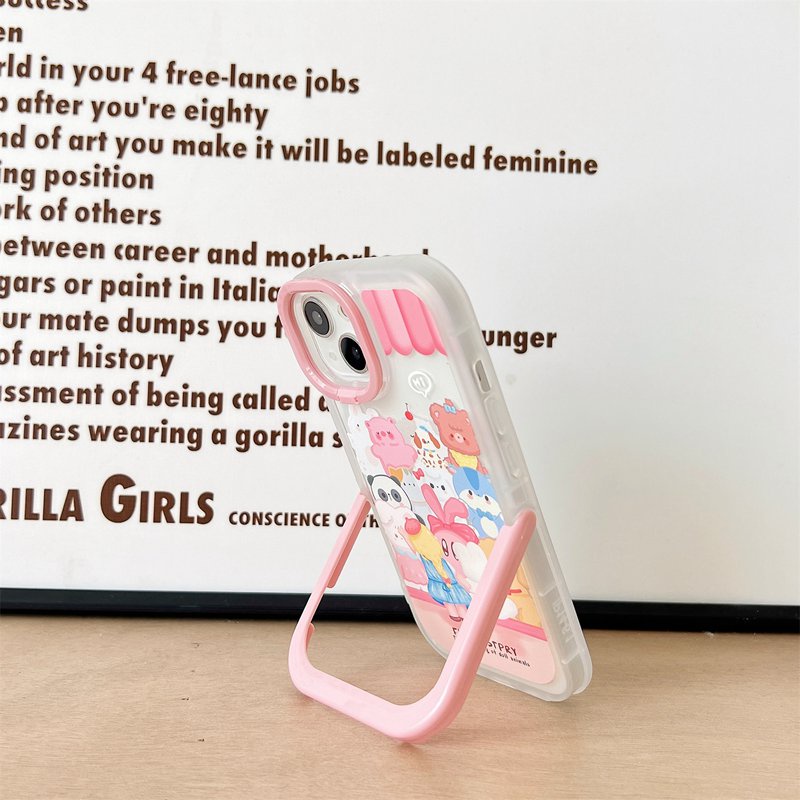 【2 Holder】Nice Girl Animal Toy Store Woman Soft Case iP iPhone X XR XS Max 11 12 13 14 + Plus Pro Max FTD Casing Apple