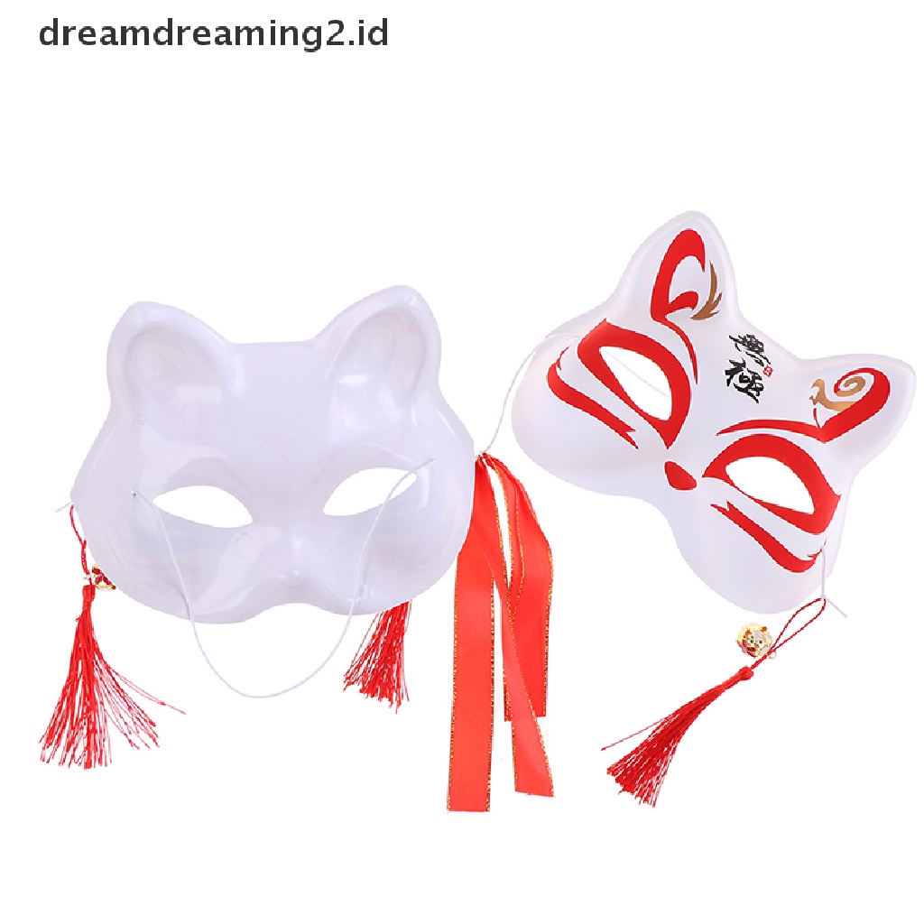 (hot) 1pc Masker Anime Rubah Setengah Wajah Kucing Topeng Masquerade Festival Party Cosplay Props//