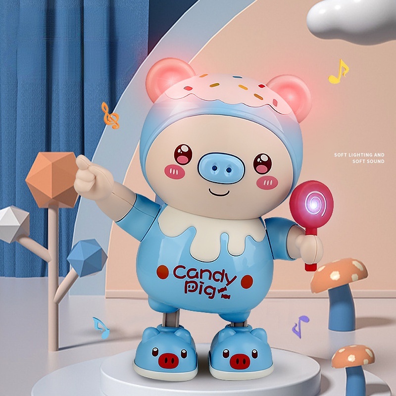 Mainan Menari Babi Peliharaan Baru Dengan Musik Lampu Ayun Babi Lucu Kartun Hewan Mainan Bayi Untuk Hadiah Ulang Tahun Tahun Baru Xmas