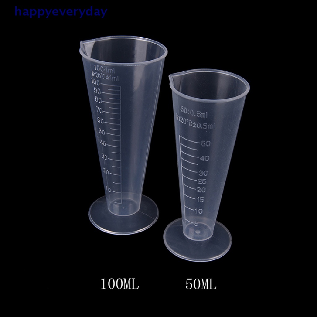 [happy] 50ml 100ml Transparan cup scale Gelas Ukur Plastik Alat Ukur NEW, Gelas Takar Gelas Plastik 50ml 100ml Graduated Measuring Cup Untuk Tes Dapur Lab, Plastik 1cup Measuri