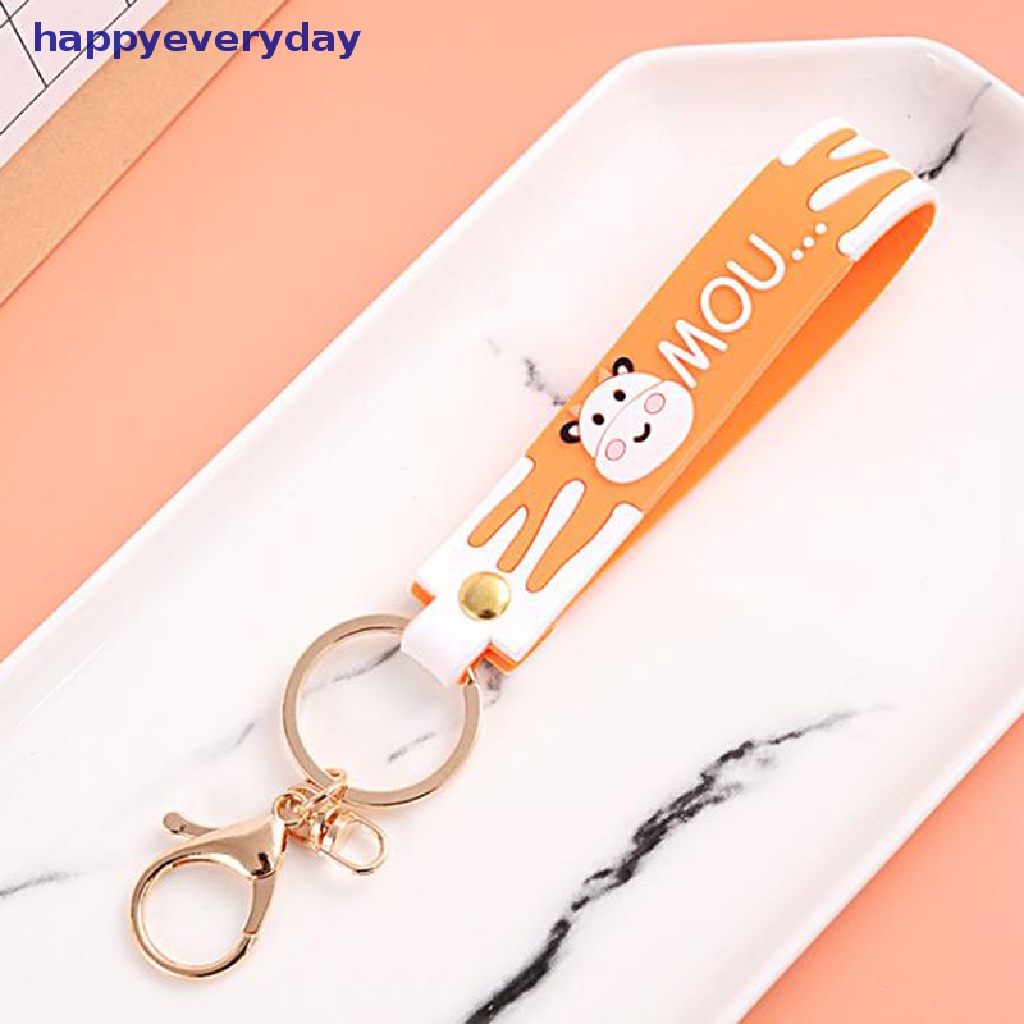 [happy] New Lovely Cow Keychain Charm Gantungan Kunci Untuk Wanita Tas Liontin Gantungan Kunci Mobil [ID]