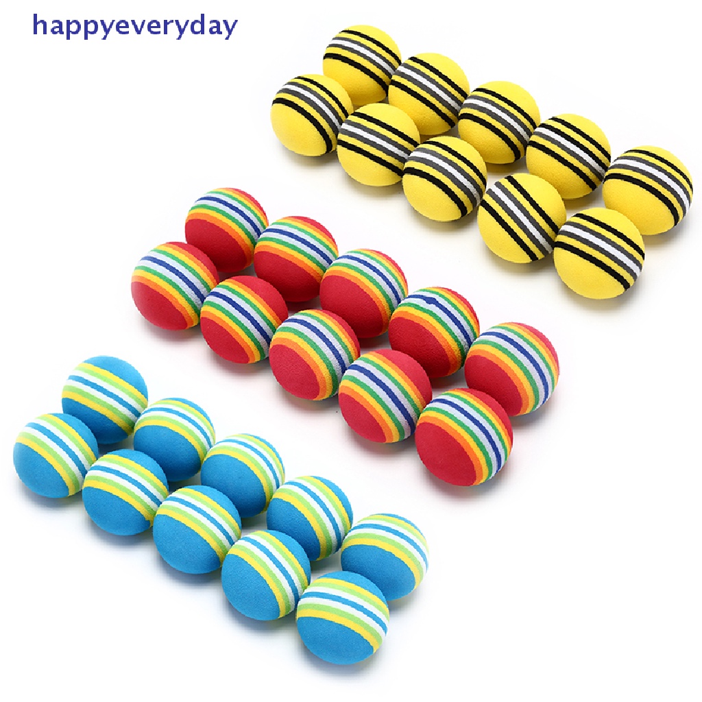 [happy] 10pcs Rain Stripe foam Sponge Bola Golf Alat Bantu Latihan Ayunan [ID]