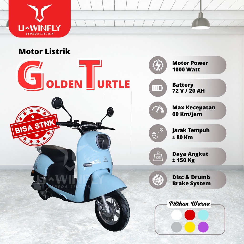 UWINFLY SEPEDA MOTOR LISTRIK GOLDEN TURTLE GT 2 GT2 GARANSI RESMI 10 TAHUN