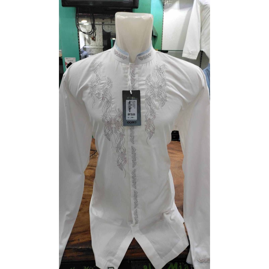 Baju Koko Almia Lengan Panjang Los Al Mia MTP Platinum Putih Cotton