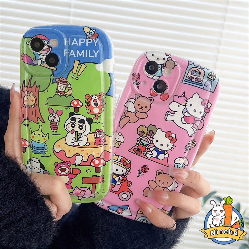 Realme C55 C35 C33 C31 C30 C30s 10c21y C25Y C25 C25s C20 C20A C17 C15 C12 C11 7i 5 5s 5i 6i C3 Motif Kartun Lucu Casing Ponsel Shockproof Silikon Lembut Glossy Pelindung Cover