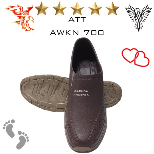 Sepatu Slip On Pria ATT AWKN 700 Cokelat Karet Anti Air Lentur 39-43