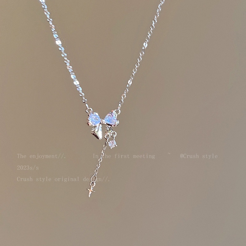 Kalung Geometris Ikatan Simpul Fashion Zircon Alloy Untuk Wanita