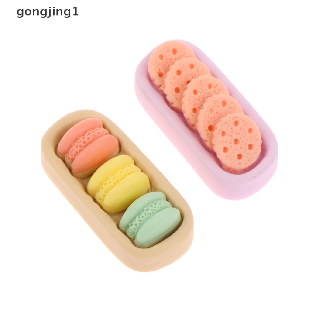 Ggg 10pcs Dekorasi Dapur Rumah Boneka Miniatur Macaroon Makanan Dessert Biskuit Snack Mainan ID